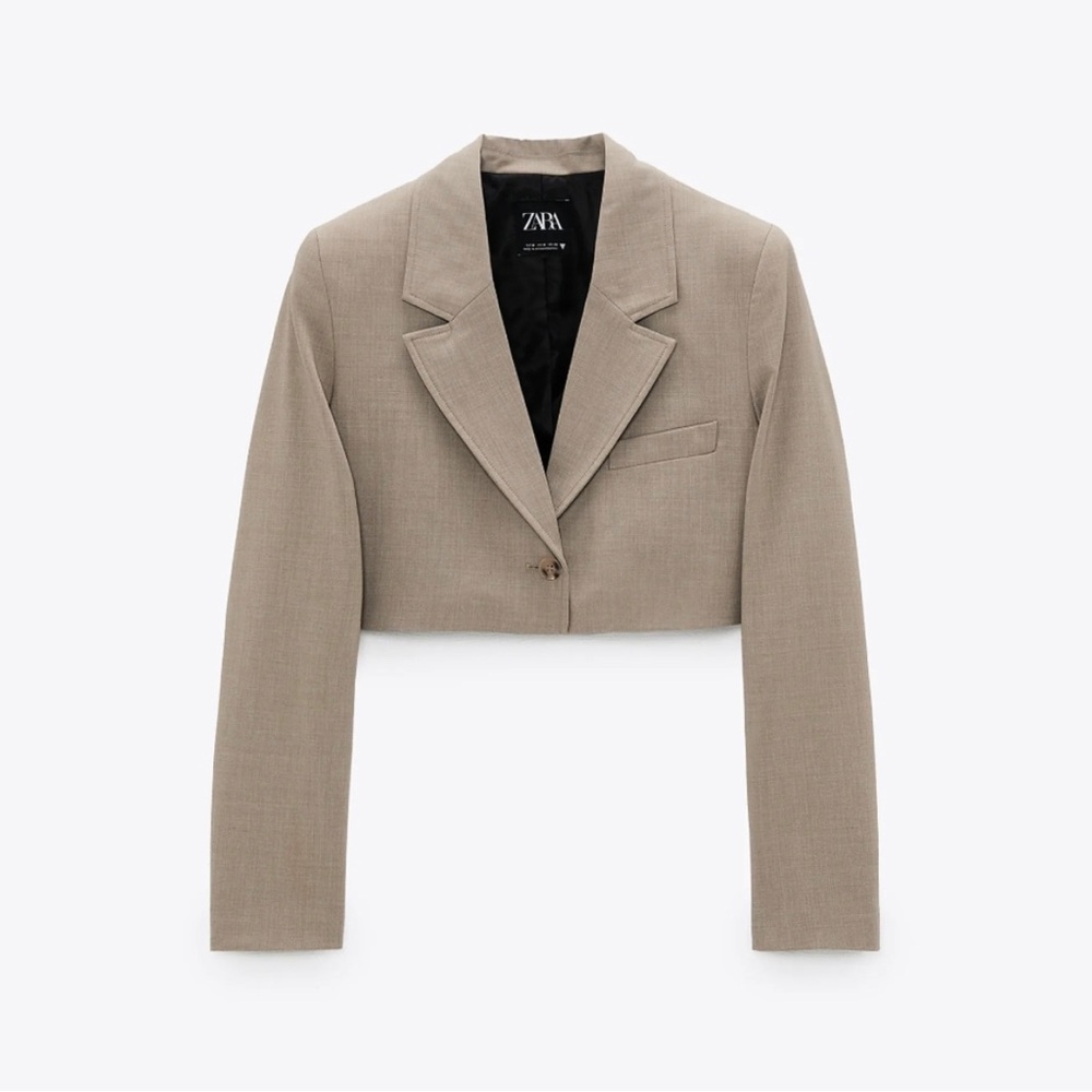 Beige Cropped Blazer | Zara